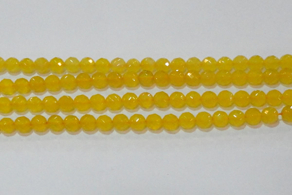 CAG8604 15.5 inches 12mm faceted round yellow agate gemstone beads