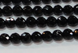 CAG8610 15.5 inches 6mm faceted round black agate gemstone beads