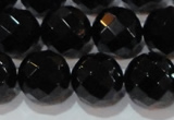 CAG8616 15.5 inches 18mm faceted round black agate gemstone beads