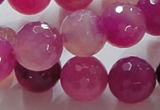 CAG864 15.5 inches 14mm faceted round agate gemstone beads