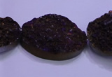 CAG8668 7.5 inches 22*30mm freeform purple plated druzy agate beads