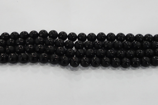 CAG8681 15.5 inches 8mm round matte tibetan agate gemstone beads