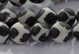 CAG8698 15.5 inches 12mm round matte tibetan agate gemstone beads