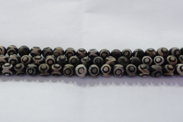 CAG8702 15.5 inches 10mm round matte tibetan agate gemstone beads