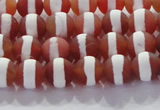 CAG8705 15.5 inches 6mm round matte tibetan agate gemstone beads