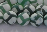 CAG8723 15.5 inches 12mm round matte tibetan agate gemstone beads