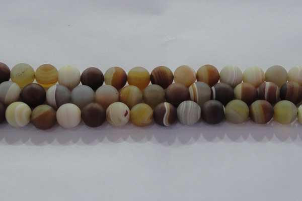 CAG8728 15.5 inches 12mm round matte madagascar agate beads