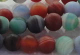 CAG8731 15.5 inches 8mm round matte madagascar agate beads