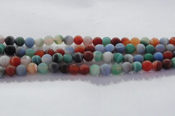 CAG8731 15.5 inches 8mm round matte madagascar agate beads