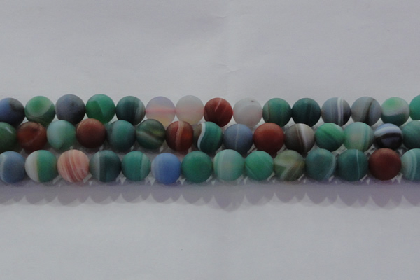 CAG8733 15.5 inches 12mm round matte madagascar agate beads