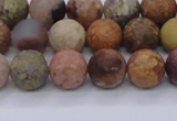 CAG8747 15.5 inches 8mm round matte rainbow agate beads