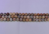 CAG8890 15.5 inches 4mm round matte crazy lace agate beads