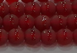 CAG8901 15.5 inches 6mm round matte red agate beads wholesale