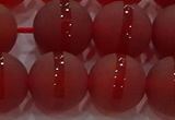 CAG8904 15.5 inches 12mm round matte red agate beads wholesale