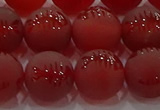 CAG8908 15.5 inches 8mm round matte red agate beads wholesale