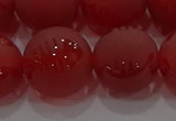 CAG8910 15.5 inches 12mm round matte red agate beads wholesale