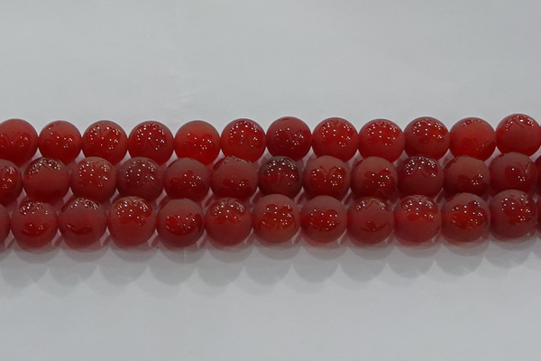 CAG8915 15.5 inches 10mm round matte red agate beads wholesale