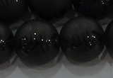 CAG8922 15.5 inches 12mm round matte black agate beads wholesale