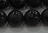 CAG8927 15.5 inches 10mm round matte black agate beads wholesale