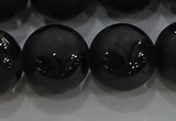 CAG8928 15.5 inches 12mm round matte black agate beads wholesale