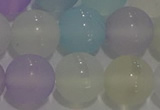 CAG8932 15.5 inches 8mm round matte colorful agate beads wholesale