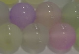 CAG8934 15.5 inches 12mm round matte colorful agate beads wholesale