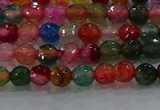 CAG8940 15.5 inches 4mm faceted round fire crackle agate beads