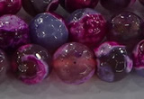 CAG8942 15.5 inches 8mm faceted round fire crackle agate beads