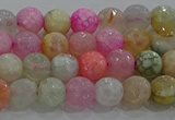 CAG8948 15.5 inches 6mm faceted round fire crackle agate beads