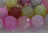 CAG8950 15.5 inches 10mm faceted round fire crackle agate beads