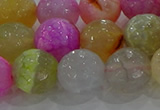 CAG8951 15.5 inches 12mm faceted round fire crackle agate beads