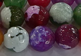 CAG8960 15.5 inches 16mm faceted round fire crackle agate beads