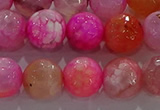 CAG8965 15.5 inches 10mm faceted round fire crackle agate beads