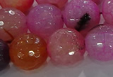 CAG8968 15.5 inches 16mm faceted round fire crackle agate beads