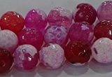 CAG8973 15.5 inches 10mm faceted round fire crackle agate beads