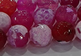 CAG8975 15.5 inches 14mm faceted round fire crackle agate beads