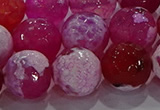 CAG8976 15.5 inches 16mm faceted round fire crackle agate beads