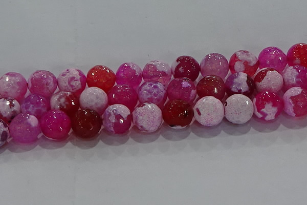 CAG8976 15.5 inches 16mm faceted round fire crackle agate beads