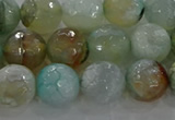 CAG8995 15.5 inches 8mm faceted round fire crackle agate beads