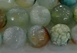 CAG8998 15.5 inches 14mm faceted round fire crackle agate beads