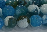 CAG9003 15.5 inches 12mm faceted round fire crackle agate beads