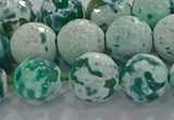 CAG9011 15.5 inches 14mm faceted round fire crackle agate beads