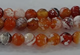 CAG9014 15.5 inches 6mm faceted round fire crackle agate beads