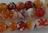 CAG9015 15.5 inches 8mm faceted round fire crackle agate beads