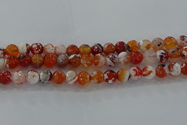 CAG9016 15.5 inches 10mm faceted round fire crackle agate beads