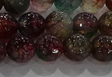 CAG9023 15.5 inches 10mm faceted round fire crackle agate beads