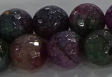 CAG9026 15.5 inches 16mm faceted round fire crackle agate beads