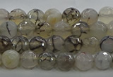 CAG9035 15.5 inches 6mm faceted round dragon veins agate beads