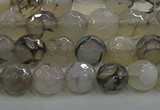 CAG9036 15.5 inches 8mm faceted round dragon veins agate beads