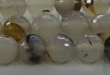 CAG9037 15.5 inches 10mm faceted round dragon veins agate beads